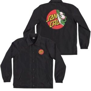 Santa Cruz Skateboards Beware Dot Windbreaker Coach Jacket Mens Size L